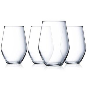 NEW set of 4 Luminarc glass stemless wine water iced tea glasses cups Barware